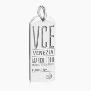 Jet Set Candy Venice VCE Luggage Tag Charm Sterling Silver